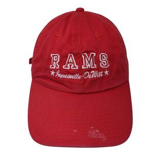 RAMS Jamesville DeWitt Slideback Hat Red One Size Adjustable Embroidered Cotton